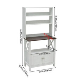 Tall Sideboard Cabinet 3Tier Storage Cupboard Kitchen Dining Room Buffet Unit - thumbnail 2