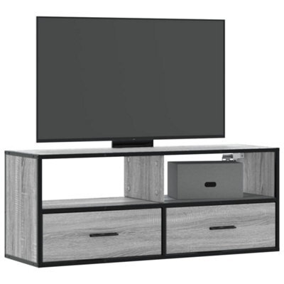 Berkfield Tv Cabinet Grey Sonoma 100X31X39.5 Cm Engineered Wood And Metal - image 1