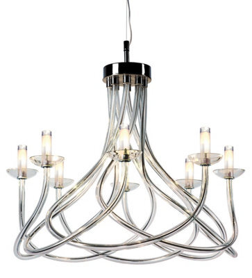 Luminosa Lighting Luminosa Borosi Glass Chrome 8 Arm Chandelier