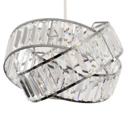 Valuelights Hudson Polished Chrome And Clear Acrylic Jewel Intertwined Rings Design Ceiling Light Shade (D)30Cm - thumbnail 1