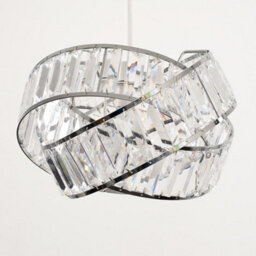 Valuelights Hudson Polished Chrome And Clear Acrylic Jewel Intertwined Rings Design Ceiling Light Shade (D)30Cm - thumbnail 4