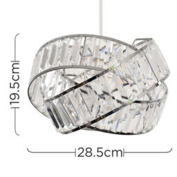Valuelights Hudson Polished Chrome And Clear Acrylic Jewel Intertwined Rings Design Ceiling Light Shade (D)30Cm - thumbnail 7