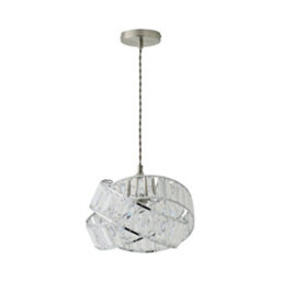 Valuelights Hudson Polished Chrome And Clear Acrylic Jewel Intertwined Rings Design Ceiling Light Shade (D)30Cm - thumbnail 6