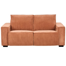 Beliani Electric Recliner Sofa 2 Seater Nukari Corduroy Orange - thumbnail 4