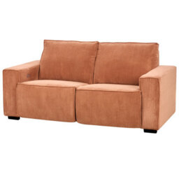 Beliani Electric Recliner Sofa 2 Seater Nukari Corduroy Orange - thumbnail 5