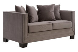 Orsina Versatile Design 2 Seat Viola Brown Sofa, Stylish Minimalist Mid Century Sofa For Livingroom, Sleek Sofa - thumbnail 1