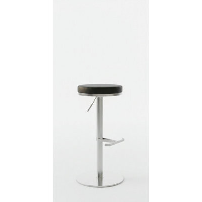 Barrir Satin Brushed Steel Kitchen Stool Weighted Base