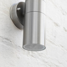 Valuelights Up Down Silver Stainless Steel Outdoor Security Wall Light - thumbnail 3