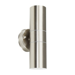 Valuelights Up Down Silver Stainless Steel Outdoor Security Wall Light - thumbnail 2