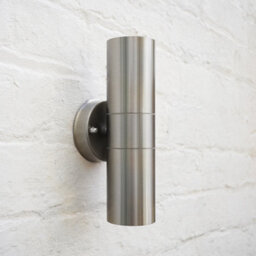 Valuelights Up Down Silver Stainless Steel Outdoor Security Wall Light - thumbnail 6