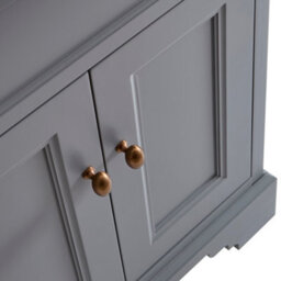 Homestylestore Light Grey And Oak 645mm Bathroom Vanity Unit And Brushed Copper Classic Round Handles - thumbnail 5