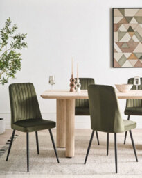 Beliani Set Of 4 Dining Chairs Kirby Velvet Dark Green - thumbnail 2