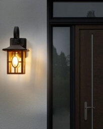 Beliani Outdoor Wall Light Shaggie Brown - thumbnail 2