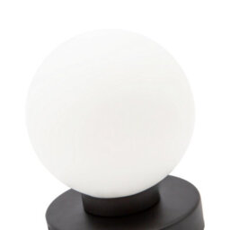 Happy Homewares Contemporary Opal Glass Globe Table Lamp With Matte Black Round Base - thumbnail 3