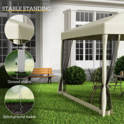 Outsunny 2.97 X 2.97M Gazebo Canopy Pop Up Tent Mesh Screen Garden Shade Mesh - thumbnail 6