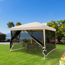 Outsunny 2.97 X 2.97M Gazebo Canopy Pop Up Tent Mesh Screen Garden Shade Mesh - thumbnail 1