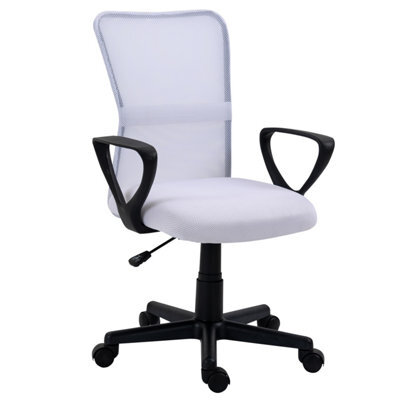 Nordlys Adjustable White Fabric Office Chair With Mesh Back Vintage Style Bedroom - image 1