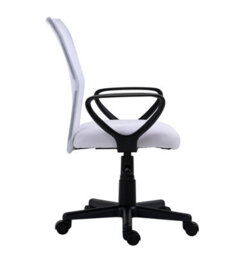 Nordlys Adjustable White Fabric Office Chair With Mesh Back Vintage Style Bedroom - thumbnail 8