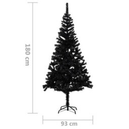 Berkfield Artificial Christmas Tree With Stand Black 180 Cm Pvc - thumbnail 5