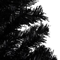 Berkfield Artificial Christmas Tree With Stand Black 180 Cm Pvc - thumbnail 3