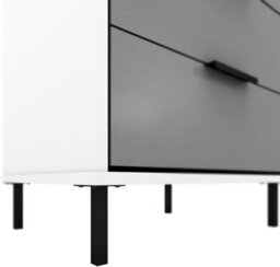 Seconique Madrid 5 Drawer Chest Of Drawers In Grey And White Gloss Finish - thumbnail 7