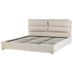 Beliani Ottoman Bed Velvet Batilly 180 X 200 Cm (Eu Super King) Light Beige - thumbnail 9