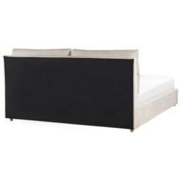 Beliani Ottoman Bed Velvet Batilly 180 X 200 Cm (Eu Super King) Light Beige - thumbnail 8