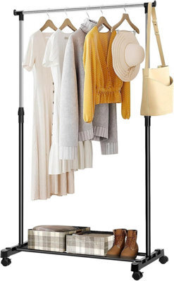 Mantraraj  Adjustable Clothe Rail With Wheels Extendable Garment Hanging Rack Display Stand Portable Clothing Rail - image 1