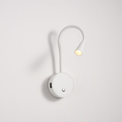 Ultra Beam Lighting Ultrabeam White Wall Mounted Bedroom Reading Light With Usb Charging Ports 3 Watt 3000K Warm White Led - image 1