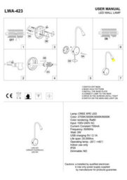 Ultra Beam Lighting Ultrabeam White Wall Mounted Bedroom Reading Light With Usb Charging Ports 3 Watt 3000K Warm White Led - thumbnail 3