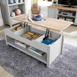 Home Source Avon Hidden Storage Lift Up Coffee Table Grey - thumbnail 2