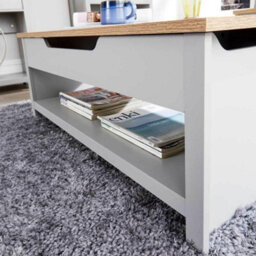 Home Source Avon Hidden Storage Lift Up Coffee Table Grey - thumbnail 7