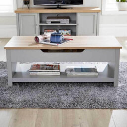 Home Source Avon Hidden Storage Lift Up Coffee Table Grey - thumbnail 4