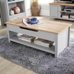 Home Source Avon Hidden Storage Lift Up Coffee Table Grey - thumbnail 1