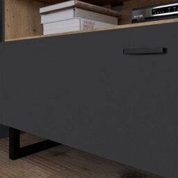 Furniture To Go Klara Tv Unit With 1 Drawer 2 Flip Doors In Grey And Oak Inc Led Lighting - thumbnail 8