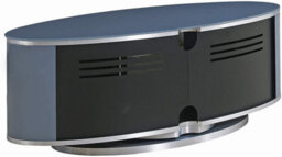 "Mda Designs Luna Grey Oval Cabinet With Grey Profiles And Grey Beamthru Glass Doors Suitable For Flat Screen Tvs Up To 50""" - thumbnail 7