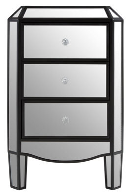 Orsina Glamorous Design 3 Drawer Mirrored Chest, Mirrored Surfaces Sturdy Chest,  Ample Storage Chest Of Drawers - image 1