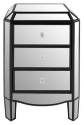 Orsina Glamorous Design 3 Drawer Mirrored Chest, Mirrored Surfaces Sturdy Chest,  Ample Storage Chest Of Drawers - thumbnail 5