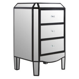 Orsina Glamorous Design 3 Drawer Mirrored Chest, Mirrored Surfaces Sturdy Chest,  Ample Storage Chest Of Drawers - thumbnail 2
