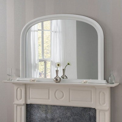 Yearn Overmantle Arched Contemporary Mirror White 112(W)X77Cm(H) - image 1