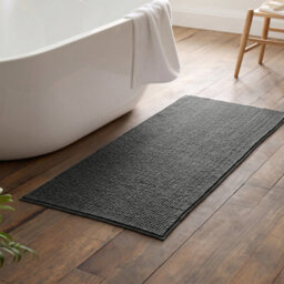 Moonlight Bedding Plush Chenille Bathroom Floor Mat Non-Slip Quick-Dry Absorbent Bathroom & Doorway Shower Rug Grey 50X80 Cm - thumbnail 7
