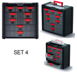 B2C Parts Storage Organiser With Drawers Compartment Cabinet Screws Carry Tool Box Set 4 - thumbnail 1