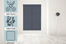 Caecus Blinds Made To Measure Straight Edge Daylight  Roller Blind Navy 090Cm - thumbnail 1