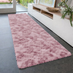 Aspire Homeware Non-Slip Tie Dye Pink Shaggy Rug Soft Fluffy, Medium Hallways Runner, (L)150Cm X (W)80Cm - thumbnail 1