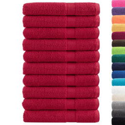 Berkfield Durable Premium Sauna Towels Solund 10 Pcs Red 80X200 Cm 600 Gsm