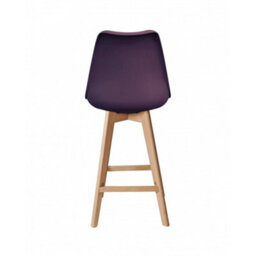 Fusion Living Soho Aubergine Plastic Bar Stool With Light Wood Legs - thumbnail 4