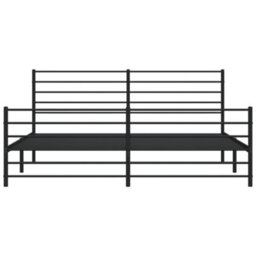 Berkfield Metal Bed Frame With Headboard And Footboard Black 183X213 Cm - thumbnail 6
