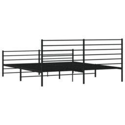 Berkfield Metal Bed Frame With Headboard And Footboard Black 183X213 Cm - thumbnail 8