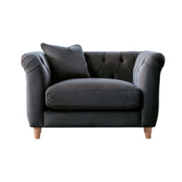 Furnishings For Less UK Elsie Velvet Chesterfield Plush Velvet Midnight 2 Seater + 2X Armchair Set - thumbnail 3