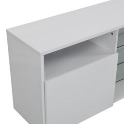 Furniture in Fashion Prieto Tv Stand With Storage For Living Room And Bedroom, 2000 Wide, Led Lighting, Media Storage, White High Gloss Finish - thumbnail 4